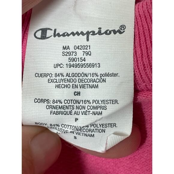 Champion Reverse Weave Sweatshirt Crewneck Floral Pink Flowers Mens Size Small - Picture 6 of 7